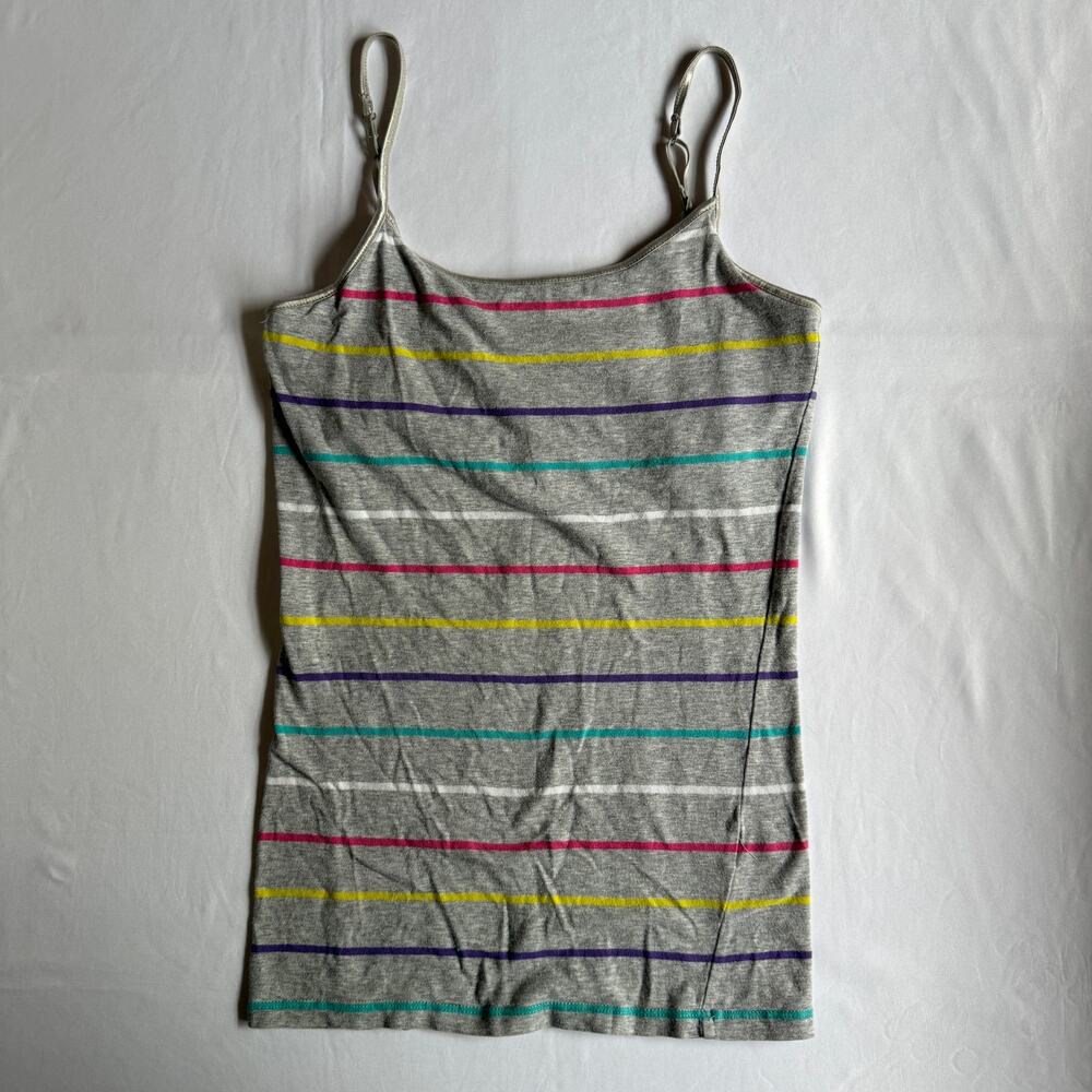 Y2K Aeropostale Gray Rainbow Stripe Cami Tank Top Size Medium Retro School